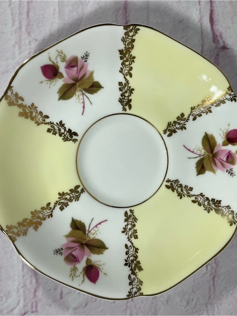 Vintage Royal Grafton Floral Gold Gilt Bone China Teacup and Saucer Set England
